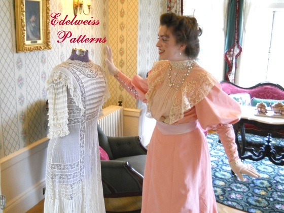 two-edwardian-gowns edelweiss-patterns-victorian-costumes