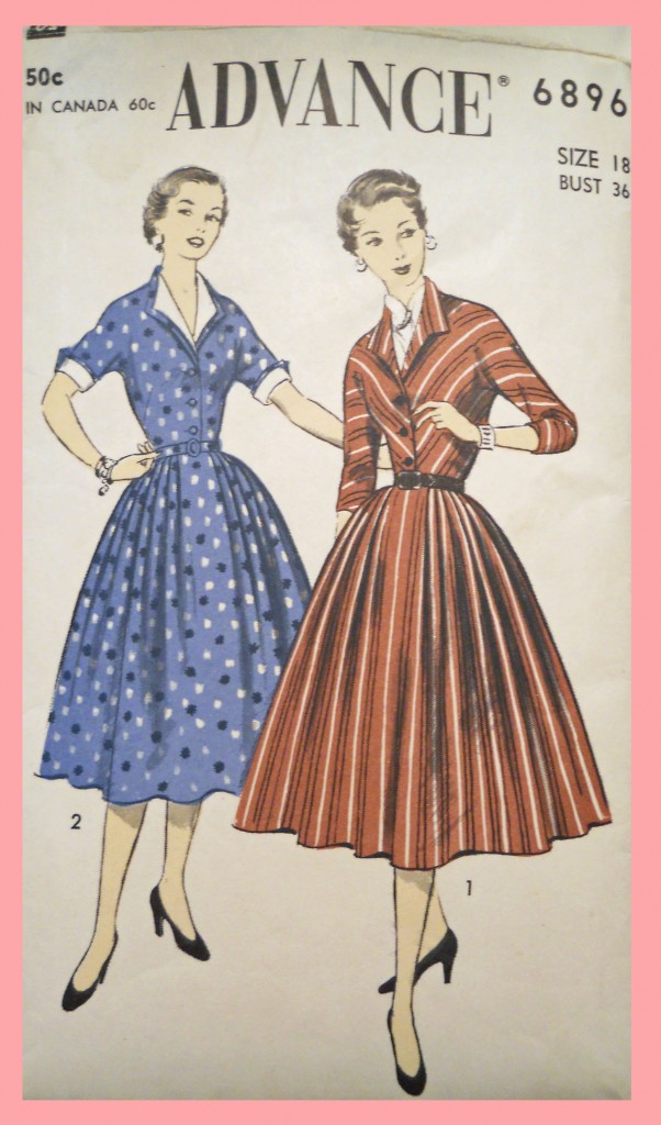 advance-1950s-i-love-lucy-dress-pattern vintage-1950s-advance-pattern-lucille-ball-dress