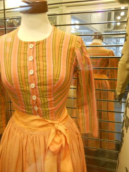 Real-sound-of-music-costume-on-display maria's-striped-dress-from-the-sound-of-music