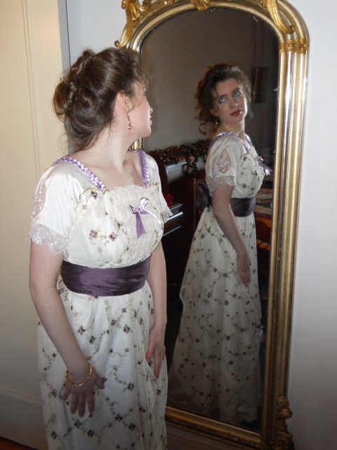 edwardian-tea-gown-12 lady-looking-in-a-victorian-mirror-with-edwardian-dress