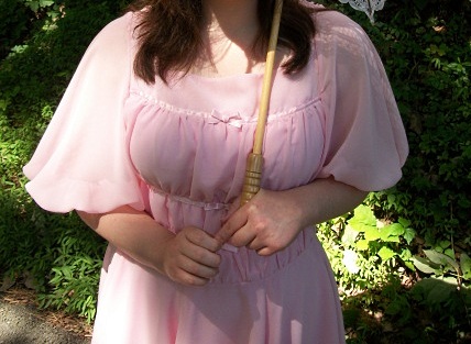 joy's-pink-dress-bodice pink-chiffon-vintage-dress