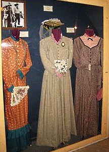 little house costumes on display close up