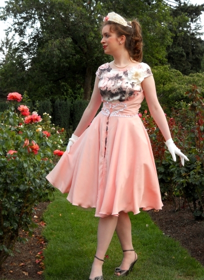 pink-butterick-4790-retro-pattern-1950s-dress vintage-pink-1950s-party-dress