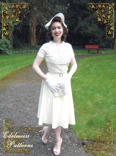 vintage-spring-dress-1940s-movie-costume jean-peters-costume-edelweiss-patterns