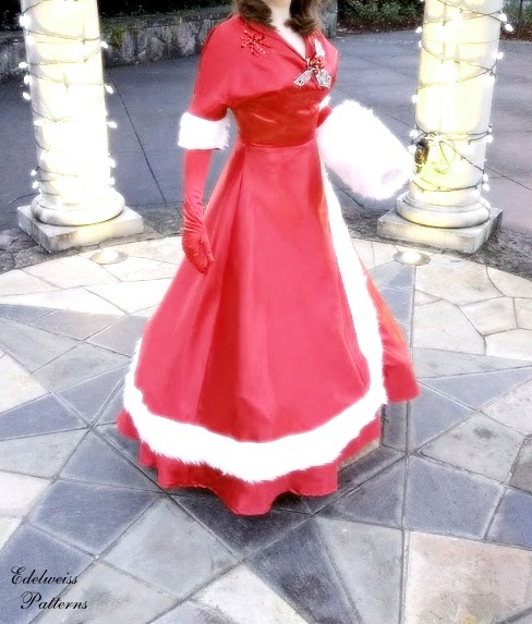 White Christmas” Red Ballgown Costume ...